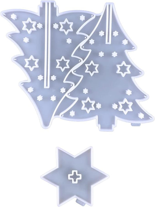 VOCUE Christmas Tree Resin Molds Set, Tree Silicone Epoxy Resin Casting Molds for Craft,Table Decoration,Home Decor