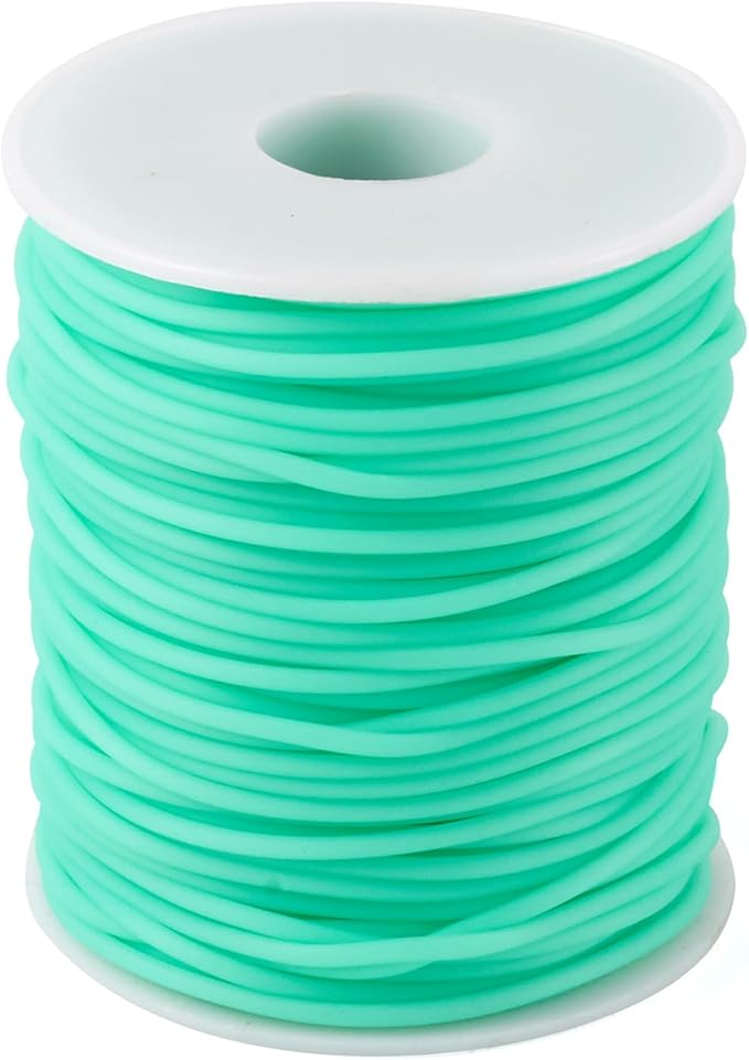 Beadthoven 2mm Hollow Pipe Rubber Tube Cords, 54.68Yards Barber Cord for Knitting Stitch Holder, Tubing Rubber Cord with S...