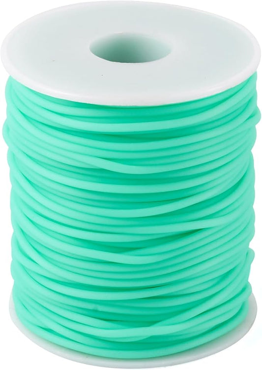 Beadthoven 2mm Hollow Pipe Rubber Tube Cords, 54.68Yards Barber Cord for Knitting Stitch Holder, Tubing Rubber Cord with S...
