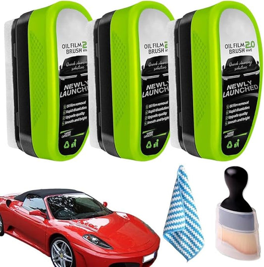 2026 Upgrade 2.0 Clear Vision Glass Cleaner, Oil Film Cleaning Brush for Automotive Windows, Clearvision Cars Windshield C...