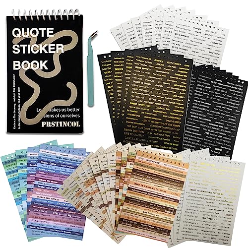 2370 Pcs Word Stickers for Journaling,40 Sheets Quote Stickers Gold Foil Small Talk Stickers for Junk Journal Craft,Scrapb...