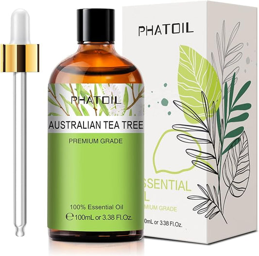 Australian Tea Tree 3.38fl.oz Essential Oil, PHATOIL Pure Aromatherapy Oils for Diffuser, Humidifier, Perfect for DIY Soa...