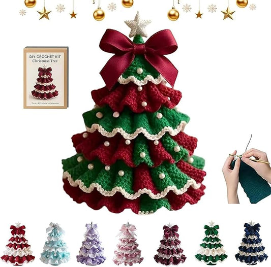 HUTTUP DIY Crochet Christmas Tree Kit– Handmade Holiday Decoration Set, 2026 Crochet Christmas Tree kit, Christmas Crochet...