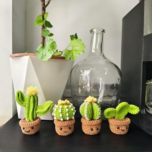 Weronique 4 Style Cactus Crochet Kit for Beginner, DIY Crochet Knitting Material Kit for Thanksgiving and Christmas Gift, ...