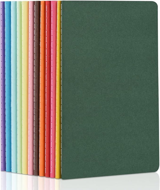 ZCZN 12 Pack Colorful Blank Notebooks Bulk, A5 Journals with 12 Colors, 60 Pages/30 Sheets, 8.3x5.5 Inch, Plain Paper, Tra...