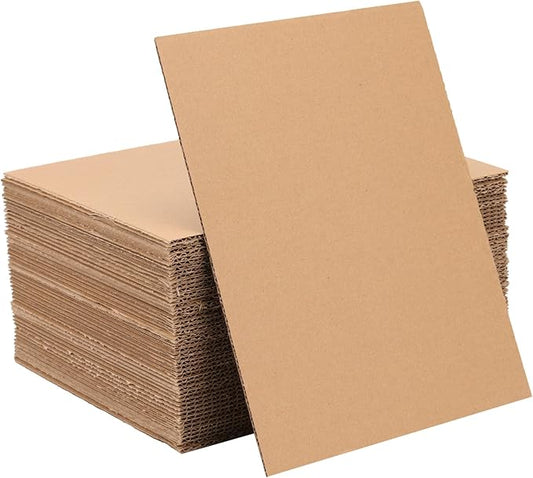 HOZEON 100 Pack Corrugated Cardboard Sheets 11 x 14 x 1/16 Inches,1.5mm Thick Cardboard for Crafts,Brown Flat Cardboard Sh...