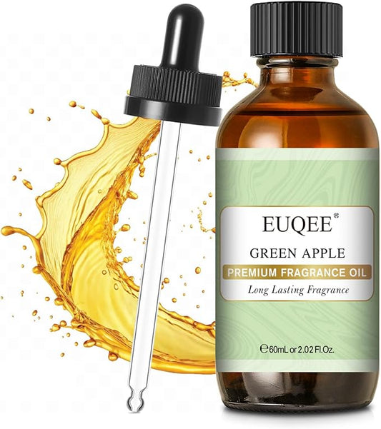 EUQEE Green Apple Fragrance Oils, 2.02 Fl oz / 60ml Essential Oils for Diffuser, Candle Making, DIY Soap with Glass Dropper