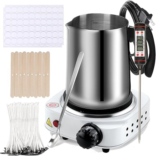 Candle Making Kit, Wax Melter For Candle Making, DIY Candle Making Supplies For Adults,Beginners, Including 500w Electric ...