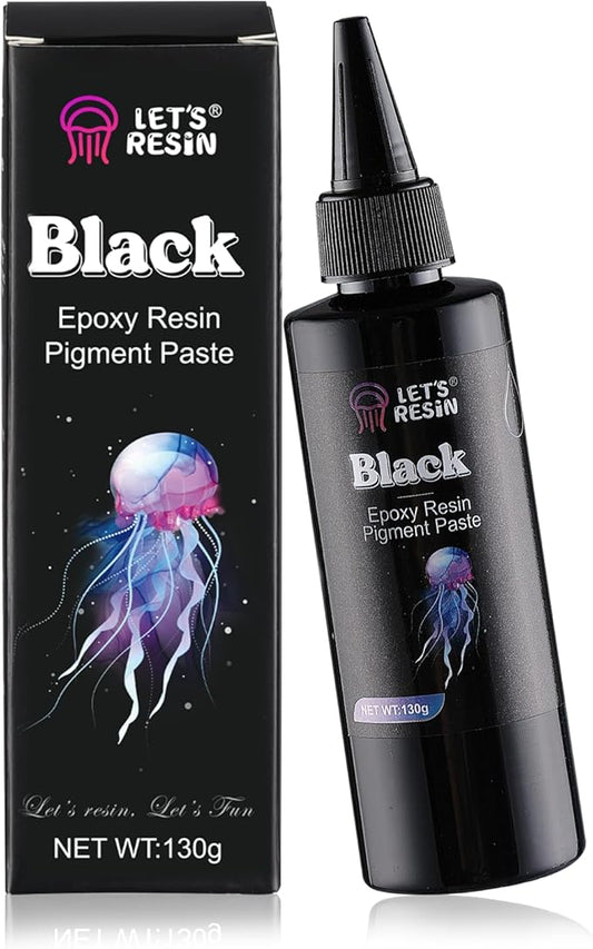 LET'S RESIN High Concentrated Black Epoxy Resin Pigment Paste, 100ml, Opaque Resin Dye for Art, River Table, Jewelry Makin...