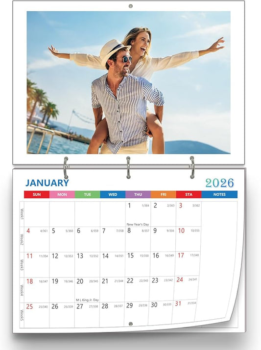 (Made in chicago) Custom Personalized Photo Wall Calendar 2026 Print Your Photo Calendars &Customized Make Your Own Calend...
