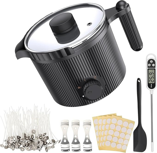 Candle Wax Melter with Pour Spout, Candle Making Kit for Adult Beginners, for Candle Making, Set Includes Wax Melting Pot,...