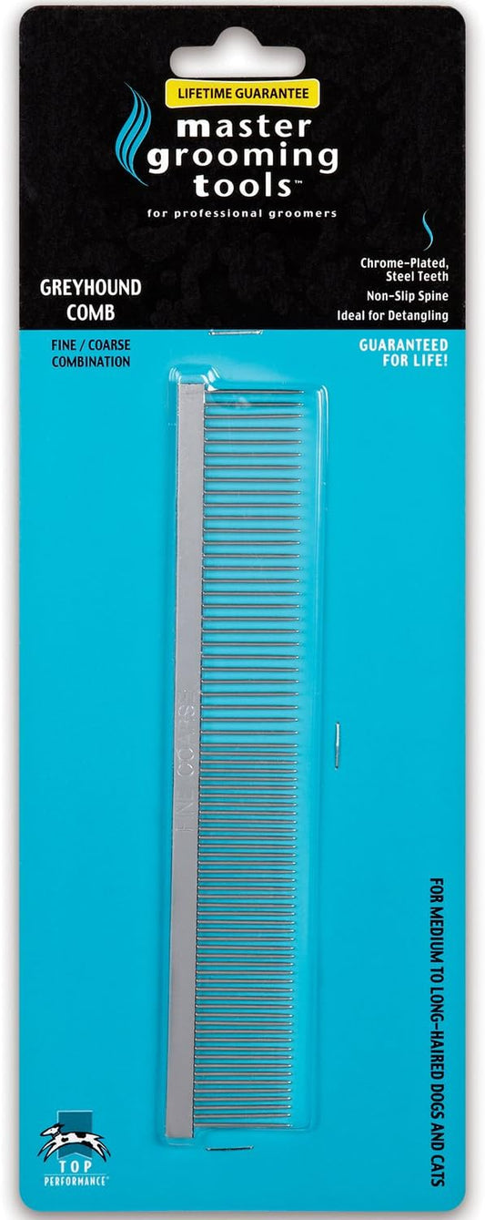 Master Grooming Tools Fine/Coarse Steel Greyhound Comb