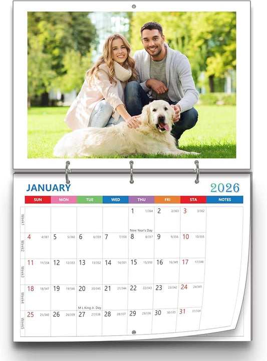 (Made in chicago) Custom Personalized Photo Wall Calendar 2026 Print Your Photo Calendars &Customized Make Your Own Calend...