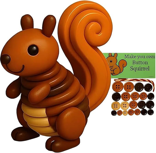 DIY Button Ornament Kits - Stacked Button Making Kit for Christmas Decorations | Fun Crafts Highland Cow/Penguin/Squirrel/...