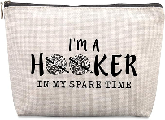 Lcoanriut Funny Crochet Gifts Makeup Bag, Crochet Gifts for Crochet Lovers, Crochet Knitting Gifts Christmas Friendship Fu...