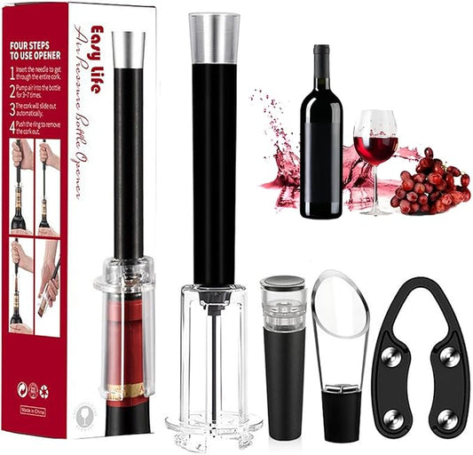 1 Wino on the Go Holiday Gift Set – 4-in-1 Wino on the Go Set, Foil Cutter, Wine Pourer & Vacuum Stopper, Easy-to-Use Alum...