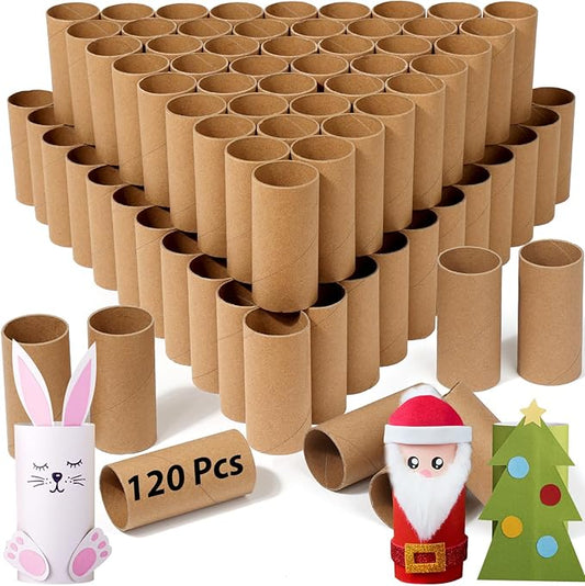 MAPVOLUT 120-Pack Brown Cardboard Tubes for Crafts (1.5x3.4 Inch) | Bulk Kraft Paper Rolls for DIY, Art Supplies, Handicra...