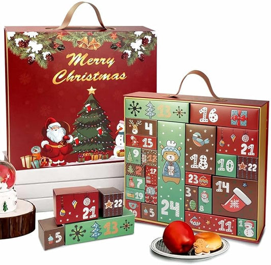 Christmas Advent Calendar 2025,Empty Advent Calendar to Fill, 24Pcs DIY Reusable Advent Calendar Kit for Kids & Adults, Ma...