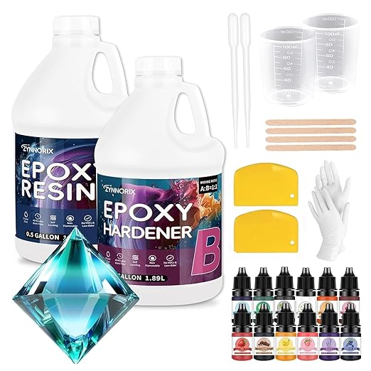 ZYNNORIX Epoxy Resin Kit, Crystal Clear Epoxy Resin,Strong, Durable, not Yellowing, no Bubbles,Self Leveling,for DIY, Jewe...