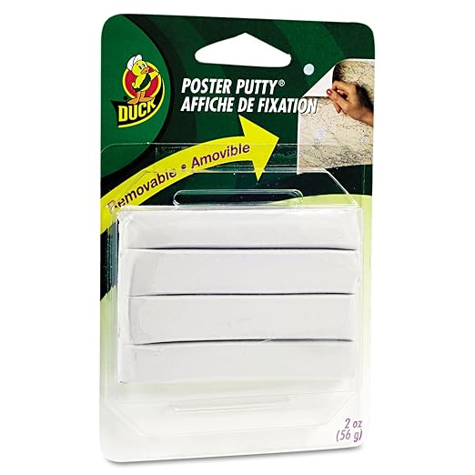 Duck PTY-2 Brand Removable Mounting Poster Putty, 2 oz., White (1436912)