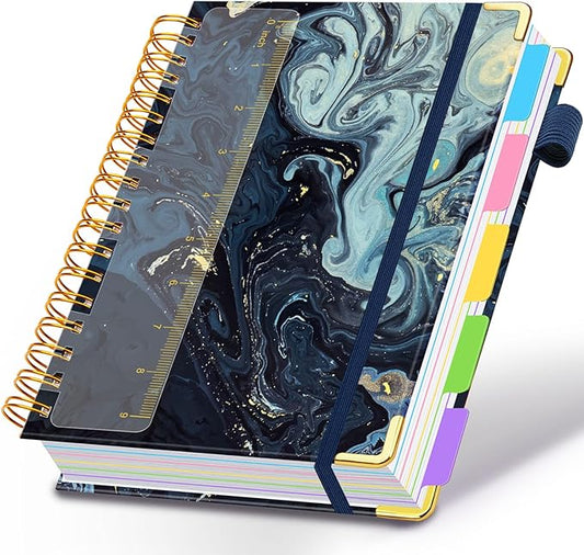 Spiral Journal Notebooks for Work, 300 Pages 5 Subject Notebook College Ruled with Dividers & Tabs, 8''x 10'' Large Notebo...