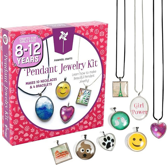 Pinwheel Crafts Pendant Jewelry Making Kit for Girls 8-12+ Years, Necklace and Bracelet Making Kit for Kids – Single Craft...