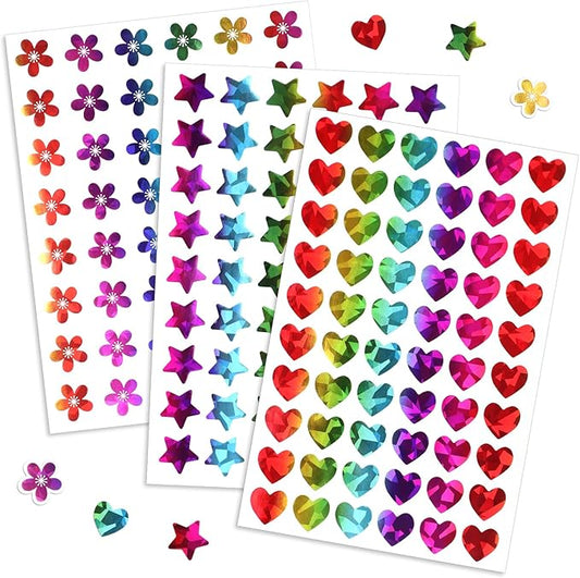 1,620 Holographic Stickers for Kids' Rewards:Shiny Small Stars, Flowers, and Hearts (0.6") for School, Classroom, Student,...