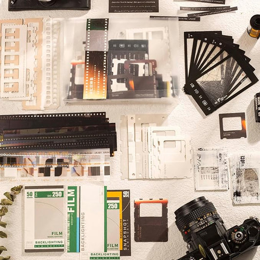 94Pcs Vintage Photo Themed Scrapbooking Kits, Movie Film Scrapbook Kit for Film Stickers and Journaling Supplies , Waterpr...