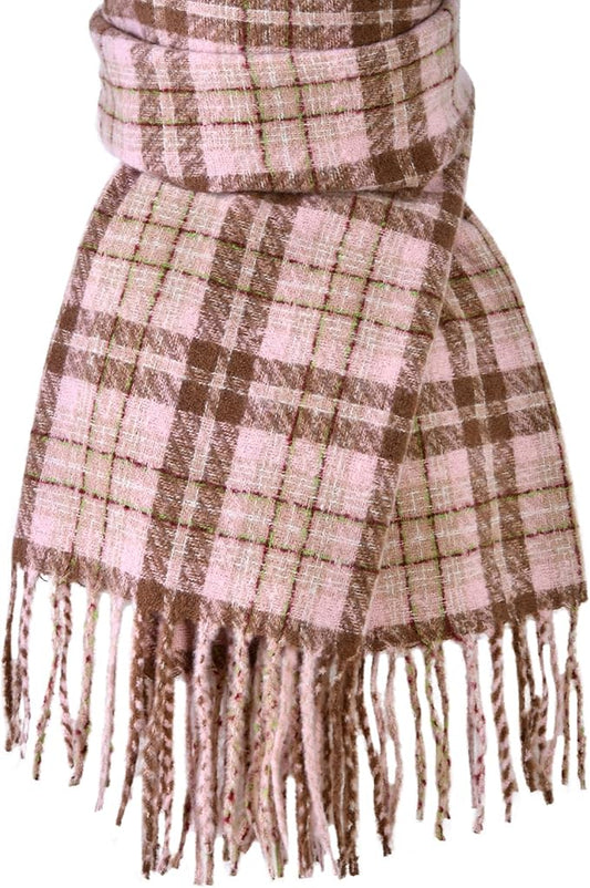 coclothy Scarf for Women - Winter Womens Long Plaid Scarf, Warm Pashmina Shawls and Wraps Cashmere Feel Blanket Scarves