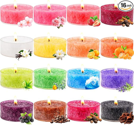 Tealight Candles for Women 16 Pack Aromatherapy Scented Candles Small Candle Gift Set for Women with 16 Scents Long-Lastin...