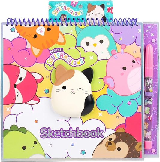 Original Squishmallows Sketchbook, Over 20 Stationery Supplies, Features Squishmallows Scrapbook Stickers, Cam The Cat Fid...