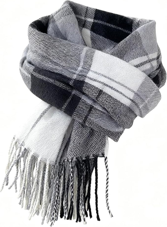 OVOY Women's Plaid Winter Scarf - Cashmere Feel Soft & Warm Scarves for Women, Extra Long Wrap Shawl for Fall Winter 79 * 27"