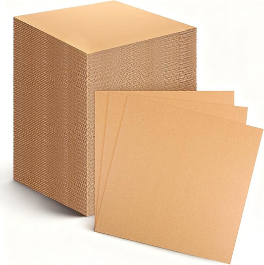 110 Pack Corrugated Cardboard Sheets, 12 x 12 Inch Flat Cardboard Squares Sheets Packaging Inserts Squares Inserts Separat...