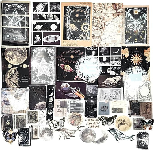 Esweny 100 PCS Vintage Ephemera Pack Journaling Scrapbooking Supplies Scrapbook Sticker Paper Kit for Junk Journal Planner...