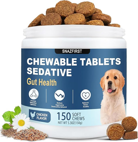 SNAZFIRST Calming Chews for Dogs Anxiety Relief, Dog Calming Chews-Anxiety and Stress Relief Treats Melatonin Bites Sleep ...