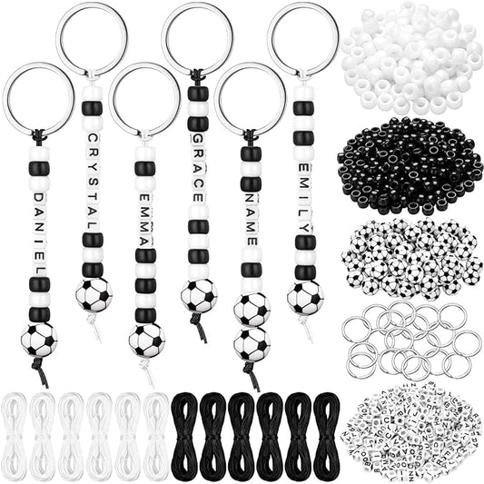 Landical 564 Pcs Soccer Keychain Making Kit DIY Soccer Bead Key Chain Craft Adjustable Sport Letter Bead Charm Sport Theme...