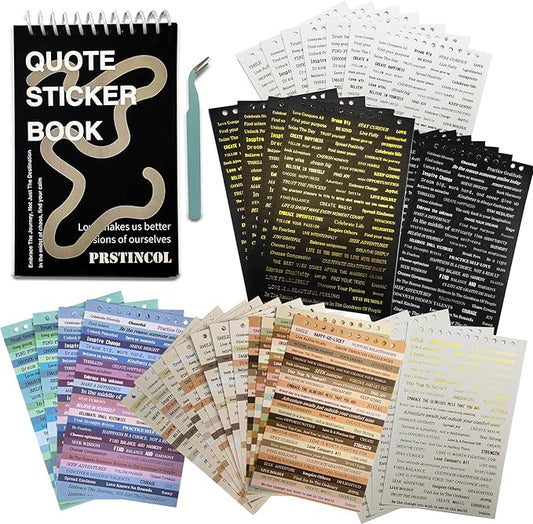 2370 Pcs Word Stickers for Journaling,40 Sheets Quote Stickers Gold Foil Small Talk Stickers for Junk Journal Craft,Scrapb...