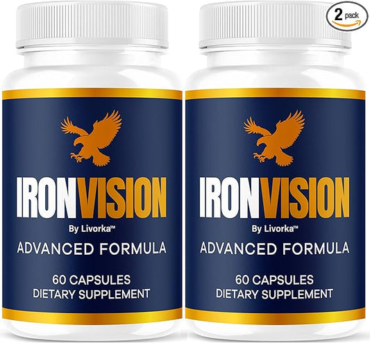 (2 Pack) Iron Vision Eye Supplement Capsules - Official Iron Vision Advanced Premium Support Pills - Maximum Strength, Nat...