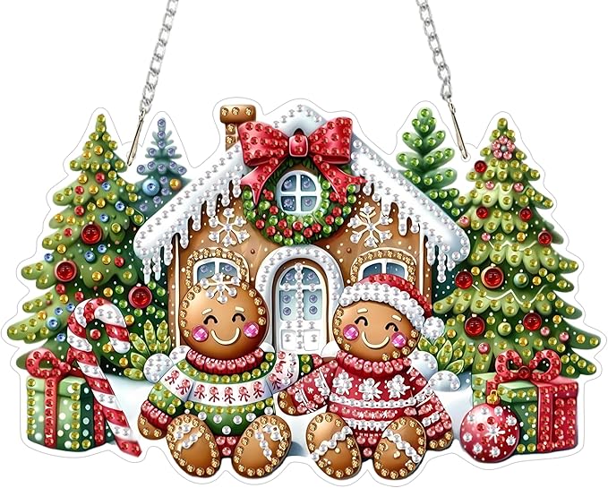 ZeeLionArt Hanging Diamonds Art kit for Adult,DIY Christmas Pendant Diamonds Painting Art Kit,7.8x4.9inch Acrylic Diamonds...