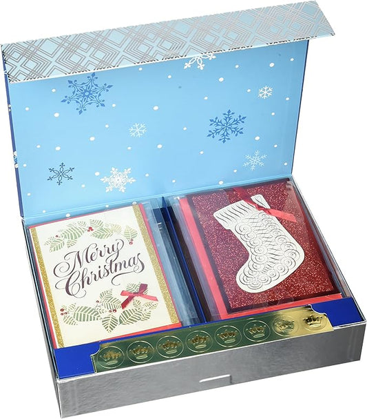 Hallmark Assorted Boxed Christmas Cards Set (Pack of 24 Handmade Holiday Cards with Envelopes) (1XPX1975)